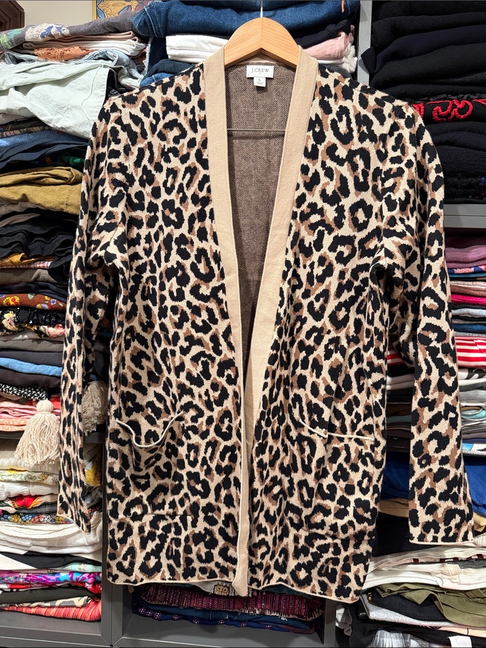 J. Crew Women's Leopard Open-Front cardigan